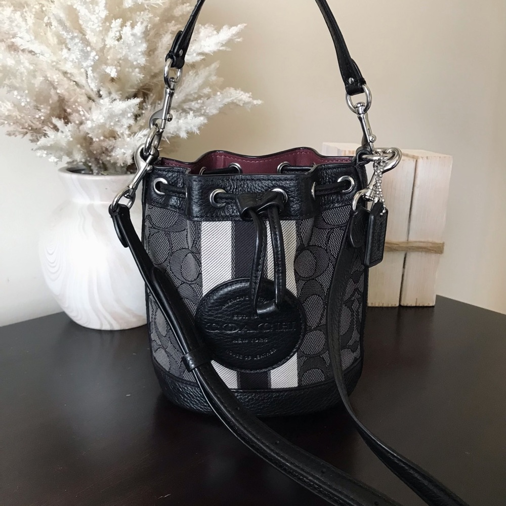 Coach Mini Dempsey Signature Bucket Crossbody Bag, Jacquard / Leather C8322 - Picture 16 of 16